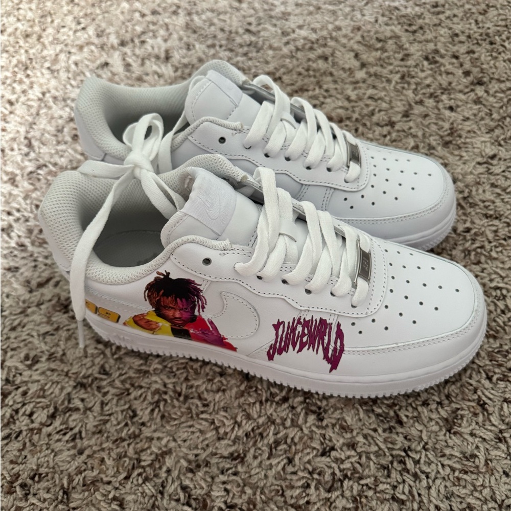 Nike White Custom Juice WRLD Sneakers